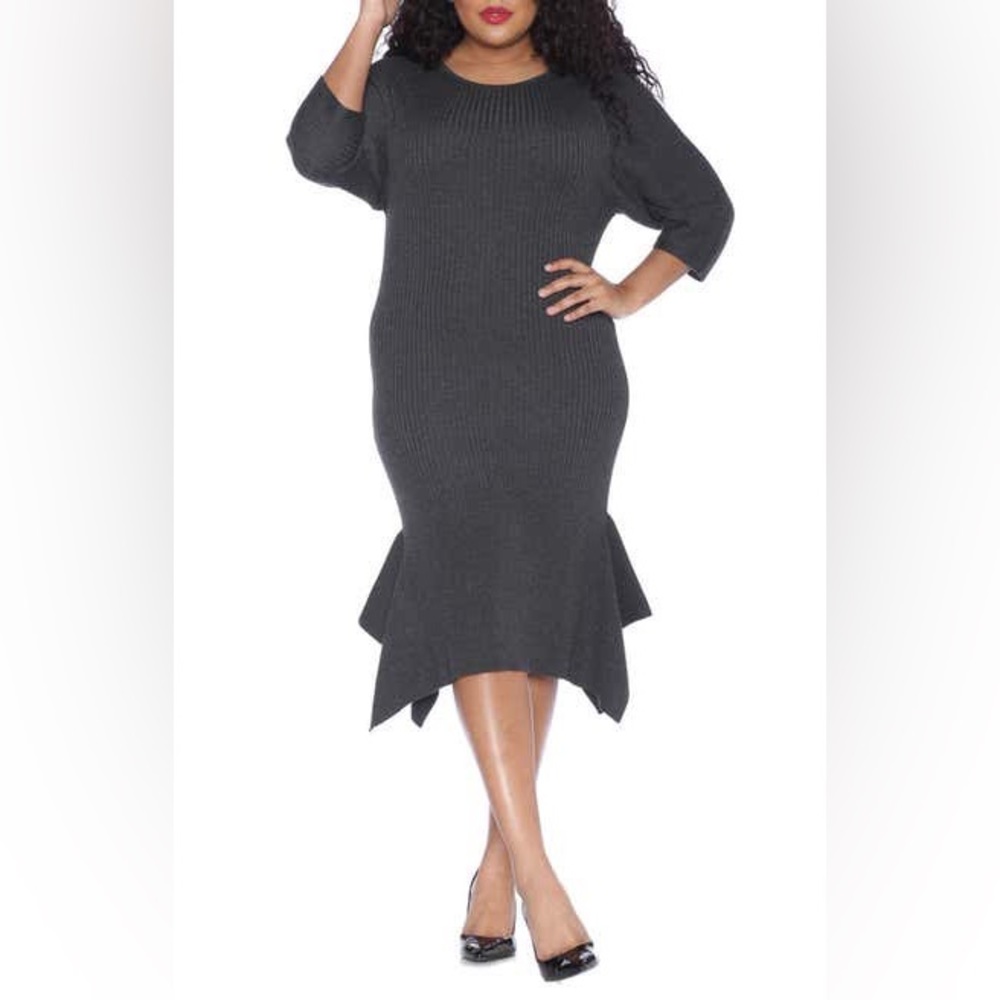 SLINK Jeans Hankerchief Hem Sweater Dress